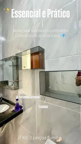 Kit 3 peças fumê para banheiro