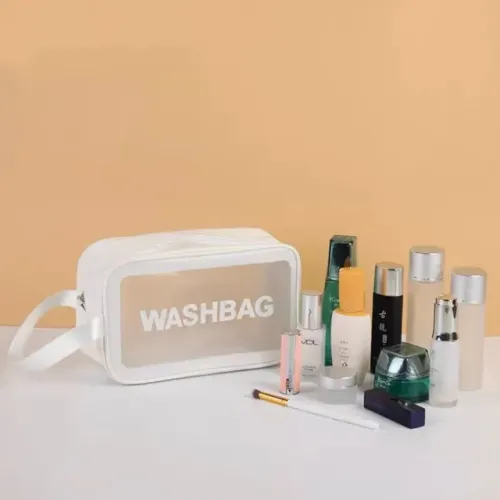 Bolsa Necessaire Branca Média para Viagem, Academia, Maternidade e Uso Diário