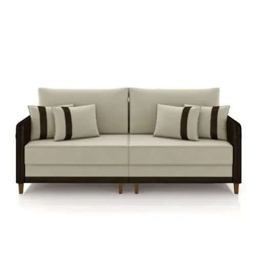 Sofá confortável e moderno, perfeito para relaxar e receber visitas. Design sofisticado co