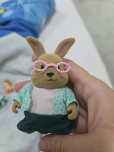 Coelhos idosos Sylvanian Families Lil Woodzeez 6492 somente coelha avó usada