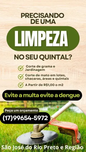 Corte grama, mato e limpeza terreno