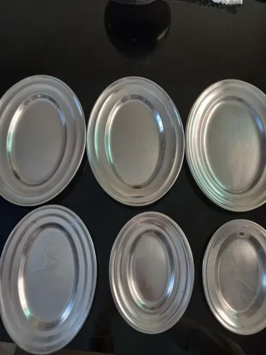 6 Travessa oval aço inoxidável