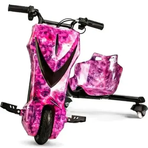 Triciclo elétrico drift infantil 250w com bluetooth/led 3v Rosa