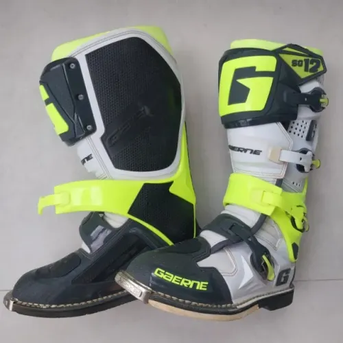 Bota Motocross Gaerne Sg12 Branco Amarelo Limão 44 Semi-nova