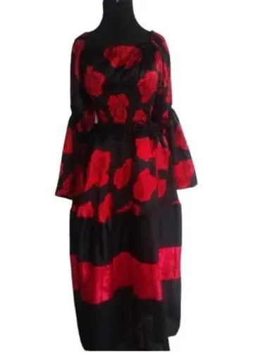 Conjunto Novo  Pombagira  saia e blusa Floral Vermelho e Preto