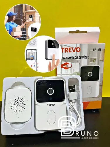 Câmera/campainha com Wi-Fi e transmissão de vídeo