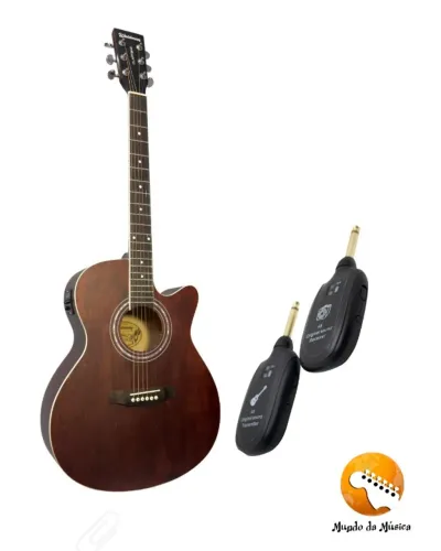 KIT-VIOLAO ELETRO-ACUSTICO MARCA WALDMAN  +  RECEPTOR E TRANSMISSOR SEM FIO UHF
