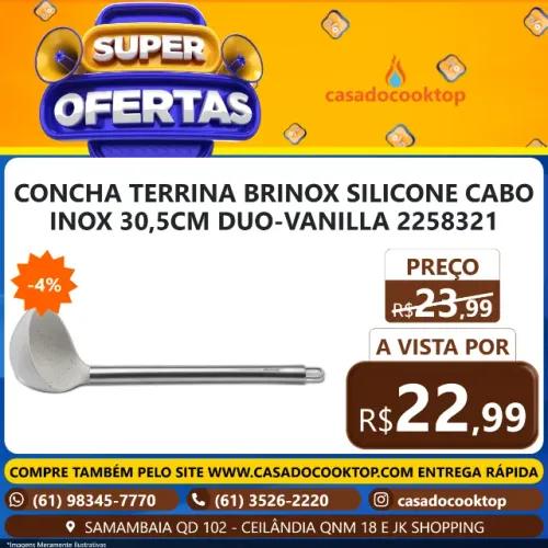CONCHA TERRINA BRINOX SILICONE CABO INOX 30,5CM DUO-VANILLA 2258321