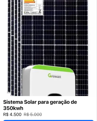 Sistema de Energia Solar Geração de 350kwh