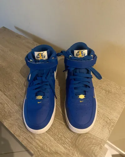 tênis nike azul cano longo modelo af-182-22 air force 1 número 37 - usado 1 única vez