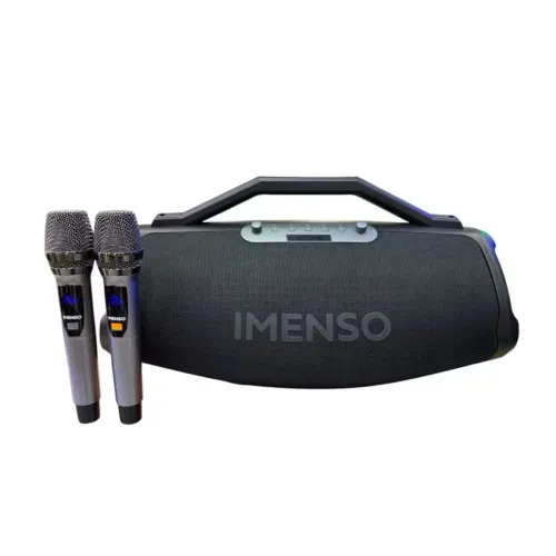 Caixa de som Imenso X75 com 2 microfones e controle - Nova na embalagem