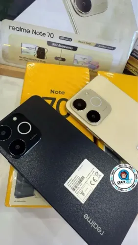 Celular Smartphone Realme Note 70 256+8GB Preto Dourado Lacrado Global Entregamos