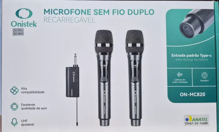KIT 2 MIC. S/ FIO RECARREGAVEL REF.: ON-MC820