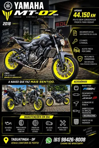 Yamaha MT-07 ABS 2018 | Muito Conservada | Remap PSBK + Jeskap K4