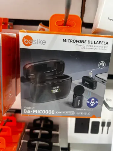 Microfone de Lapela IPhone Lightning Duplo Profissional
