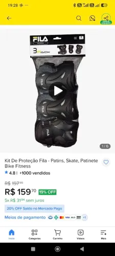 Kit de proteção para patins, skate, etc.