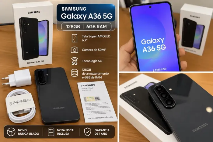 ? Vendo Samsung Galaxy A36 5G, NOVO, NUNCA USADO!