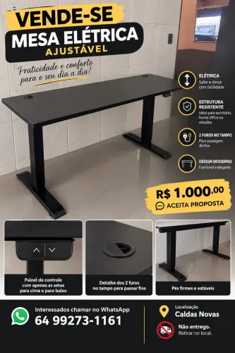Mesa escritório com ajuste elétrico