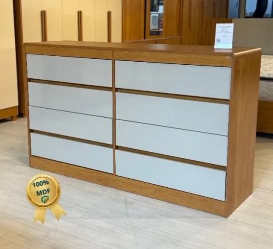 Cômoda 8Gavetas MDF Bordas Arredondadas 1.58M. Produtos Novos Direto de Fábrica.