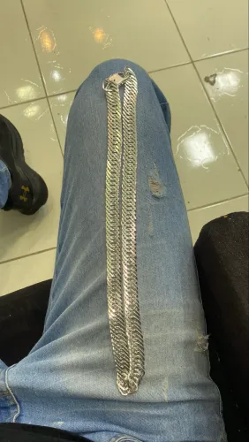 Cordão de prata elo duplo