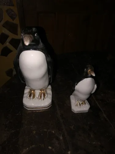 Lote Par Pinguim De Geladeira Antigo Porcelana Vintage Coleção
