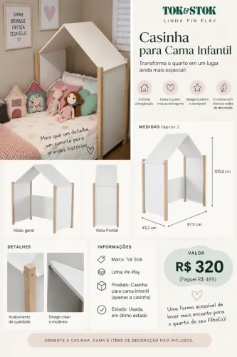 Casinha para cama infantil ou espaço para brincar - Tok & Stok