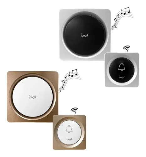 Campainha Sem Fio Longo Alcance 38 Tipos De Toques Wireless - Cinza