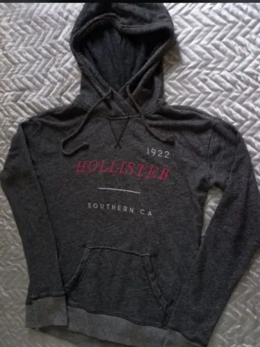 Moletom casaco cinza hollister california original tamanho P