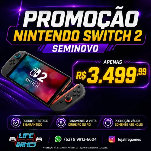 Nintendo Switch 2 seminovo c/ garantia, loja física