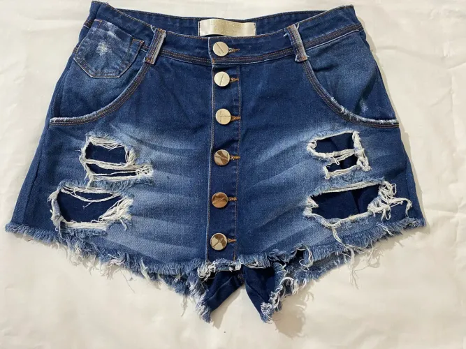 Short saia jeans Lança perfume TAM 42