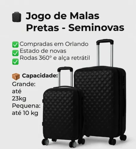 Jogo de Malas / Preta - 23 e 10kg