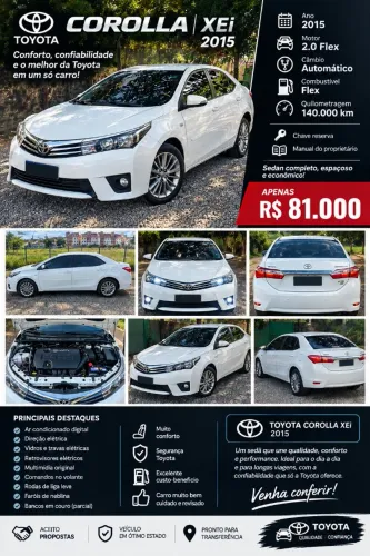 Toyota Corolla XEI 2.0 Flex 16V Aut. 2015
