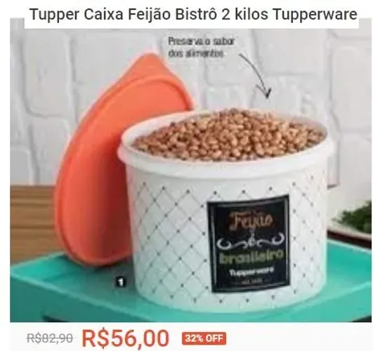 Caixa Feijão bistrô Tupperware 