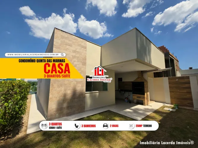 Quinta das Marinas, Casa térrea de esquina com 3 quartos, ambiente inteiramente climatizad
