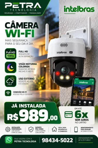 Câmera Wi-fi Intelbras - Nova instalada