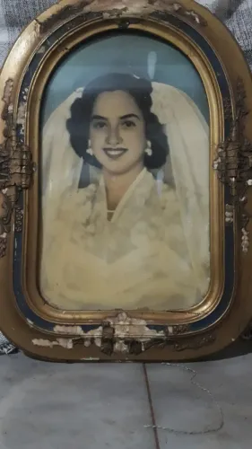 Quadro Reliquia Casamento 1950 original