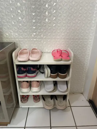 Sapateira Organizadora Pequena em MDF Branco.