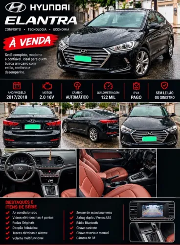 Hyundai Elantra 2.0 16V Flex Aut. 2018