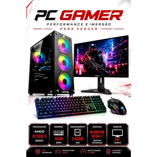 Cpu Pc Gamer Intel Barato Core I5 8GB Ram Ssd 480gb + Placa de video Gt 610 2GB Nvidia