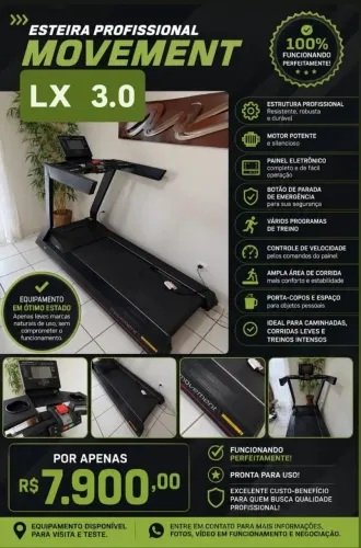 Esteira profissional Movement LX 3.0