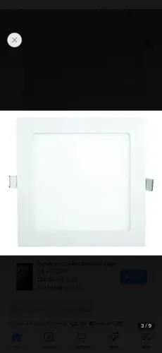 Paflon de led de embutir 29cmx29cm