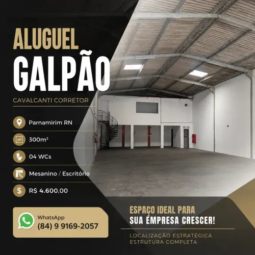 ALUGO GALPAO 300M2 PARNAMIRIM - CAVALCANTI CORRETOR CL5787