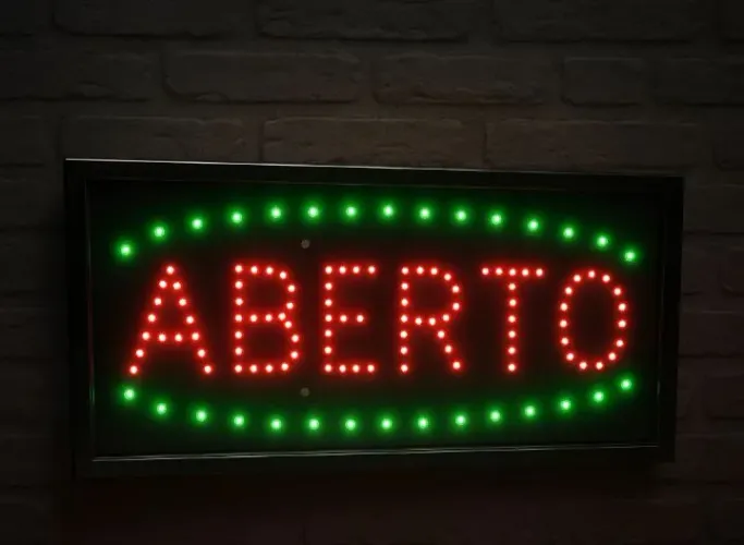 Placa aberto LED 