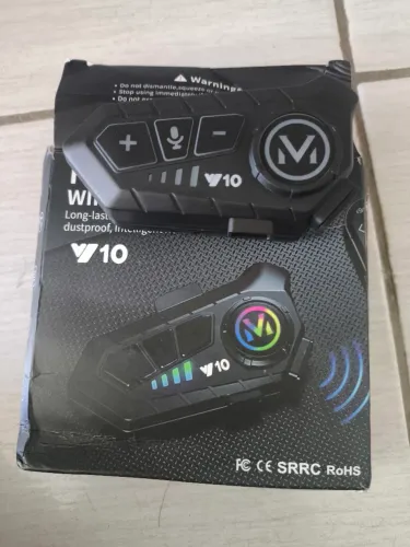 NOVA Y10 Fone De Capacete Com Luz Ambiente Bluetooth 5.3 Para Capacete Ipx6 À Prova D'água