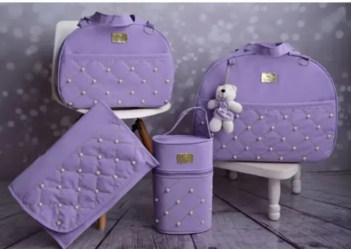 Kit bolsa de maternidade 4 peças mala para bb/ material térmico impecável