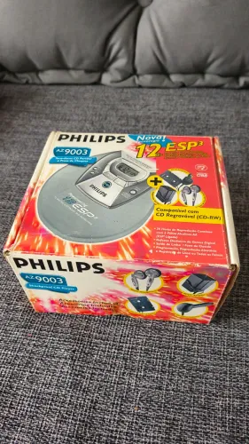 Cd player portátil da Philips AZ9003 completo, na caixa