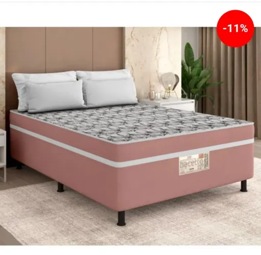 Cama Box Conjugada Viúva 128x42cm Star Pink Bacetto