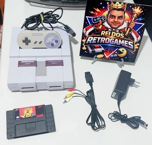 SUPER NINTENDO com CONTROLE ORIGINAL+ JOGO ROCK N' ROLL RACING (paralelo)