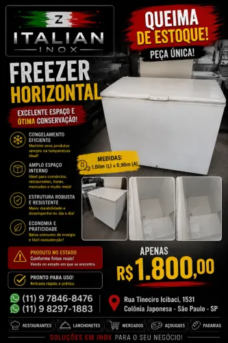 Freezer Horizontal 1m de Comprimento