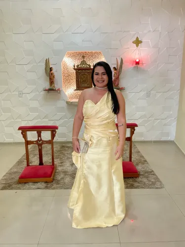 Vestido Longo Amarelo Manteiga - Usado 1 vez